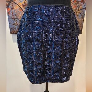 H&M navy sequin mini skirt size 6 great condition